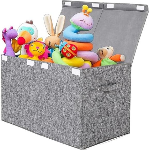 Large Toy Box Chest with Lid, Collapsible Sturdy Toy Storage Organizer - Picture 7 of 7